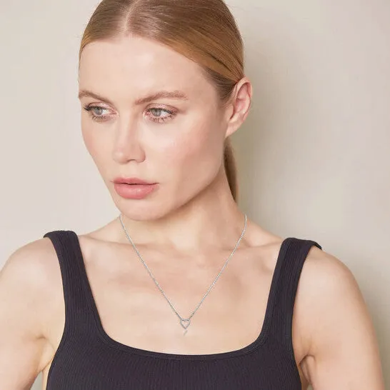 Original Diamond Muse 033 cttw White Gold Over Sterling Silver Open Heart Necklace for Women JMS always Necklaces Original Diamond Muse 033 cttw White Gold Over Sterling Silver Open Heart Necklace for Women JMS always Necklaces