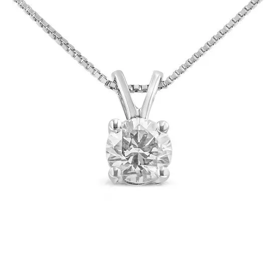 Original Haus of Brilliance 14K White Gold 14 Cttw Round Cut Lab Grown White Diamond 4Prong Solitaire Pendant Necklace FG Color VS2SI1 Clarity 18 JMS always Necklaces Original Haus of Brilliance 14K White Gold 14 Cttw Round Cut Lab Grown White Diamond 4Prong Solitaire Pendant Necklace FG Color VS2SI1 Clarity 18 JMS always Necklaces