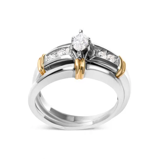 Original Haus of Brilliance 14K Yellow and White Gold 13 Cttw Marquise Diamond Cocktail Engagement Ring Set HI Color SI1SI2 Clarity JMS always Rings Original Haus of Brilliance 14K Yellow and White Gold 13 Cttw Marquise Diamond Cocktail Engagement Ring Set HI Color SI1SI2 Clarity JMS always Rings