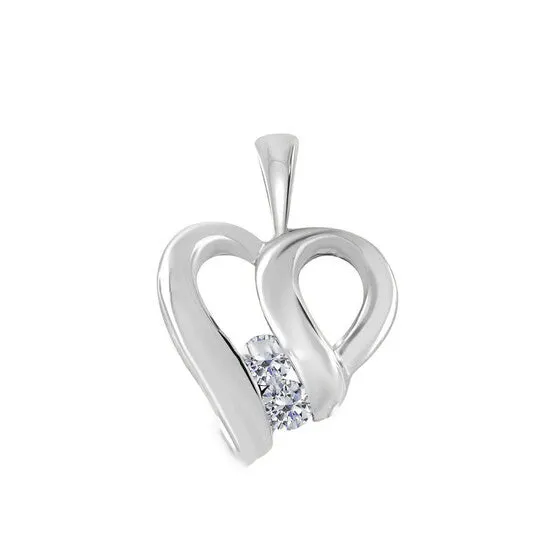 Original Maulijewels 035 Carat Heart Shape White Diamond Pendant In 10K White Gold With 18 10k White Gold Plated Sterling Silver Box Chain JMS always Necklaces Original Maulijewels 035 Carat Heart Shape White Diamond Pendant In 10K White Gold With 18 10k White Gold Plated Sterling Silver Box Chain JMS always Necklaces
