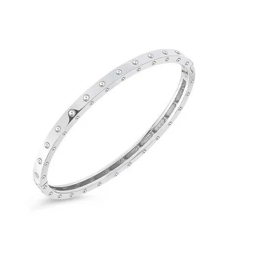 Original ROBERTO COIN 18k White Gold Symphony Collection Dimpled Bangle JMS always PreStyled Sets Original ROBERTO COIN 18k White Gold Symphony Collection Dimpled Bangle JMS always PreStyled Sets