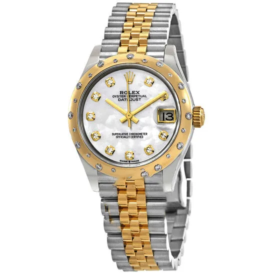 Original Rolex Datejust 31 Mother of Pearl Diamond Dial Automatic Ladies Steel and 18kt Yellow Gold Jubilee Watch 278343MDJ JMS always Necklaces Original Rolex Datejust 31 Mother of Pearl Diamond Dial Automatic Ladies Steel and 18kt Yellow Gold Jubilee Watch 278343MDJ JMS always Necklaces