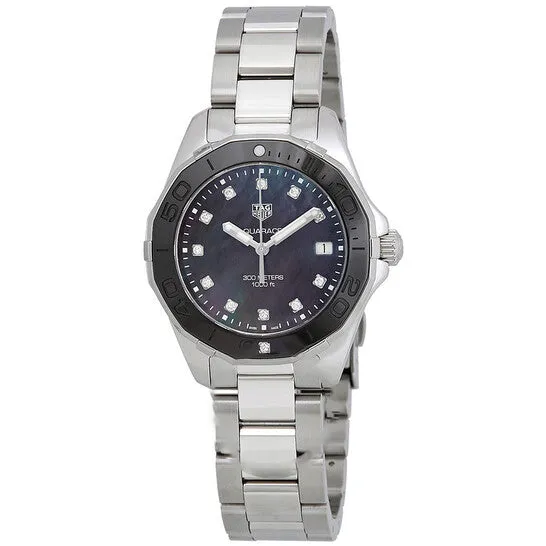 Original Tag Heuer Aquaracer Black Mother of Pearl Diamond Dial Ladies Watch WAY131MBA0748 JMS always Watches Original Tag Heuer Aquaracer Black Mother of Pearl Diamond Dial Ladies Watch WAY131MBA0748 JMS always Watches