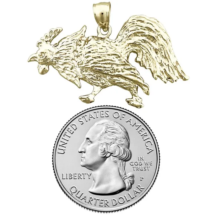 PreStyled Sets 14K Gold Pecking Rooster Pendant Goldia