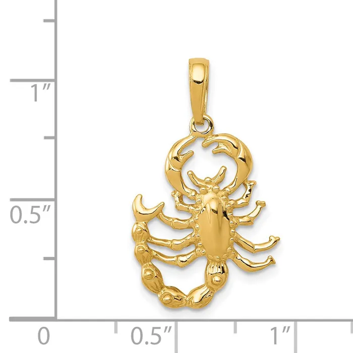 PreStyled Sets 14k Yellow Gold Scorpion Pendant Goldia
