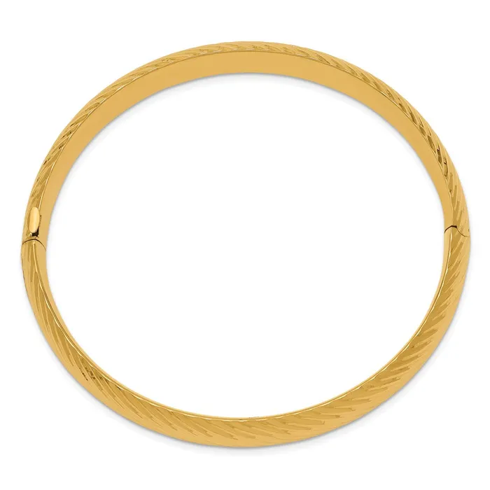 PreStyled Sets Goldia 14k Yellow Gold 716 Textured Hinged Bangle