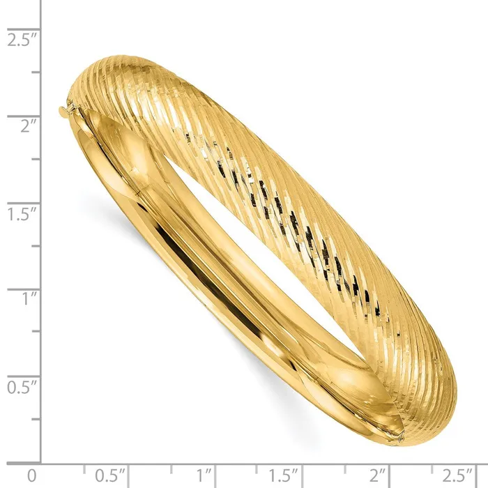 PreStyled Sets Goldia 14k Yellow Gold 716 Textured Hinged Bangle
