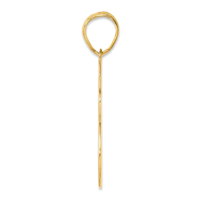 PreStyled Sets Goldia 14k Yellow Gold Brushed Border Script Number 35 Pendant
