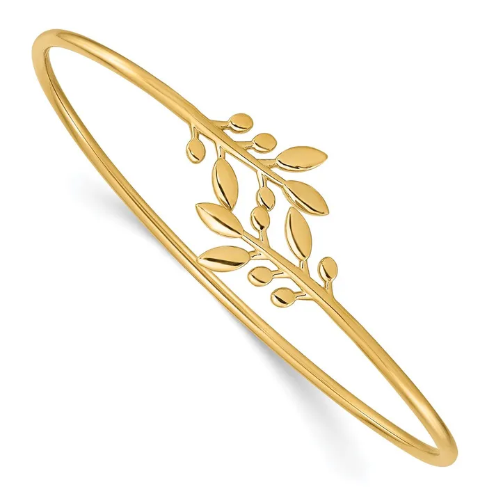 PreStyled Sets Goldia 14k Yellow Gold Polished Leaves Flexible Bangle