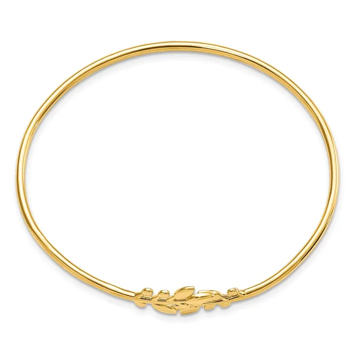 PreStyled Sets Goldia 14k Yellow Gold Polished Leaves Flexible Bangle