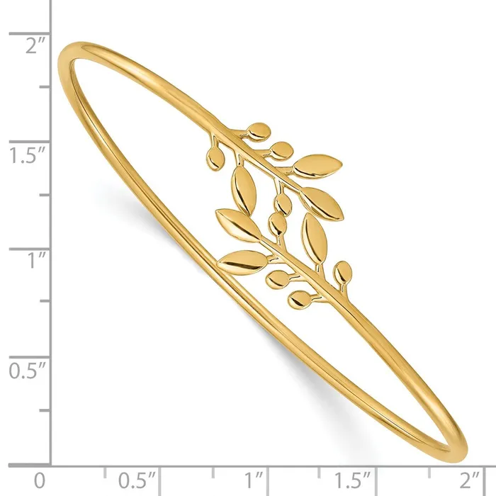 PreStyled Sets Goldia 14k Yellow Gold Polished Leaves Flexible Bangle