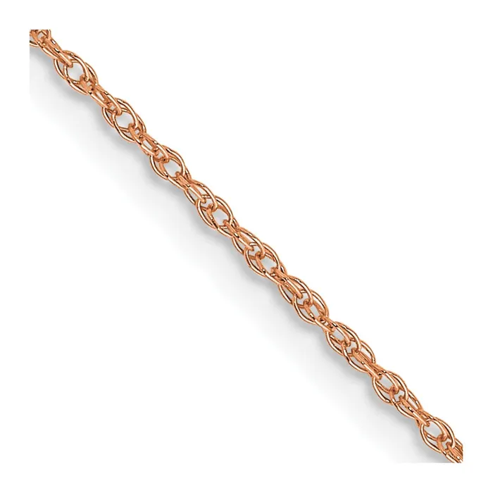 QGold Necklaces 14K Rose Gold 16 inch Carded 7mm Cable Rope with Spring Ring Clasp Chain Necklace