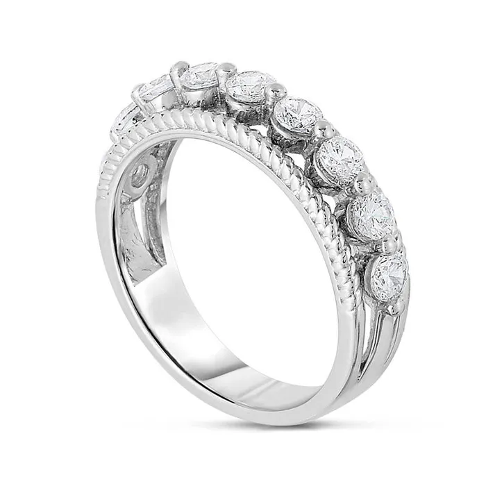 Rings 025 CT TW Natural Diamond Anniversary Band in Solid 14K White Gold Goldia Rings 025 CT TW Natural Diamond Anniversary Band in Solid 14K White Gold Goldia