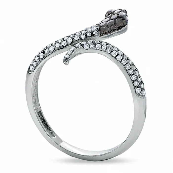 Rings 025 CT TW Natural Diamond Snake Ring in Solid 10K White Gold Goldia Rings 025 CT TW Natural Diamond Snake Ring in Solid 10K White Gold Goldia