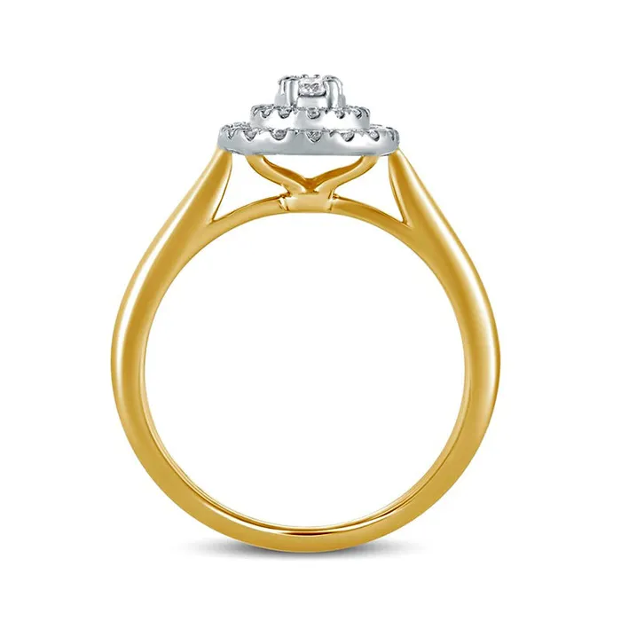 Rings 033 CT TW Composite Oval Natural Diamond Double Frame Engagement Ring in Solid 10K Yellow Gold Goldia Rings 033 CT TW Composite Oval Natural Diamond Double Frame Engagement Ring in Solid 10K Yellow Gold Goldia