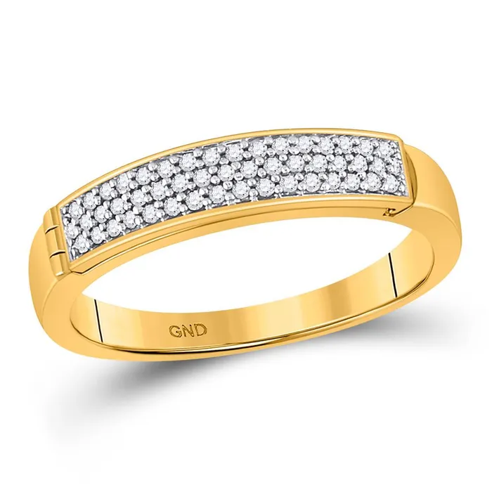 Rings 10k Yellow Gold Round Diamond Pave Band Ring 16 Cttw gndatlanta
