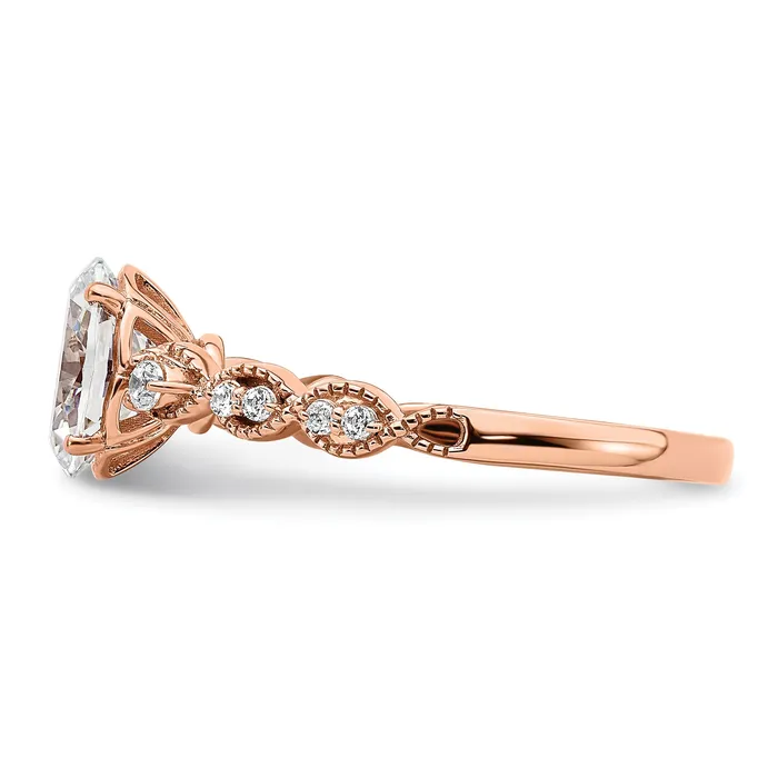 Rings 14k Rose Gold 18 Ct Lab Grown Diamond VSSI G 1 Ct Center Oval Engagement Ring Goldia