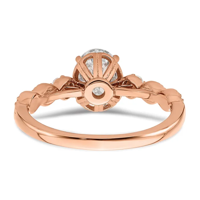 Rings 14k Rose Gold 18 Ct Lab Grown Diamond VSSI G 1 Ct Center Oval Engagement Ring Goldia
