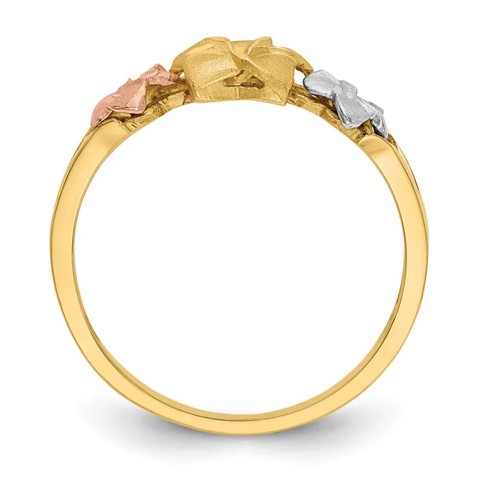 Rings 14k Tricolor Gold Plumeria Ring Goldia