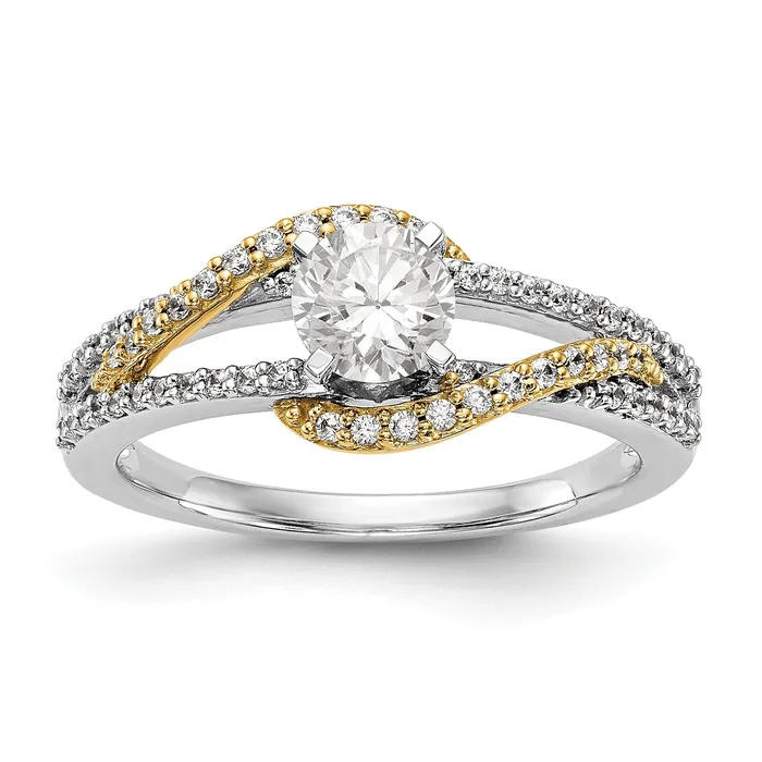 Rings 14k TT Peg Set Simulated Diamond Criss Cross Engagement Ring Goldiacom Rings 14k TT Peg Set Simulated Diamond Criss Cross Engagement Ring Goldiacom