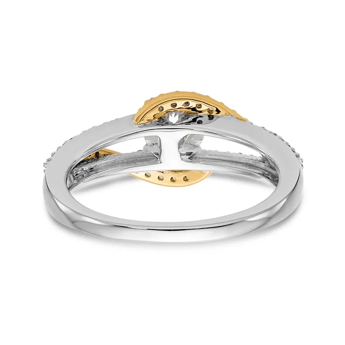 Rings 14k TT Peg Set Simulated Diamond Criss Cross Engagement Ring Goldiacom
