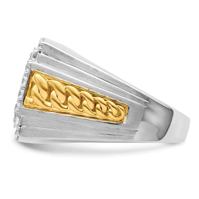 Rings 14k TwoTone 1 12 Ct Lab Grown Diamond VSSI G Mens Ring Goldia