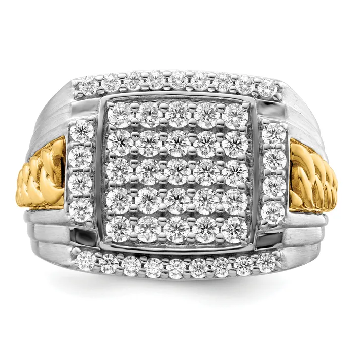 Rings 14k TwoTone 1 12 Ct Lab Grown Diamond VSSI G Mens Ring Goldia