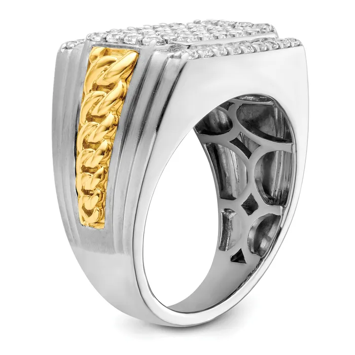 Rings 14k TwoTone 1 12 Ct Lab Grown Diamond VSSI G Mens Ring Goldia