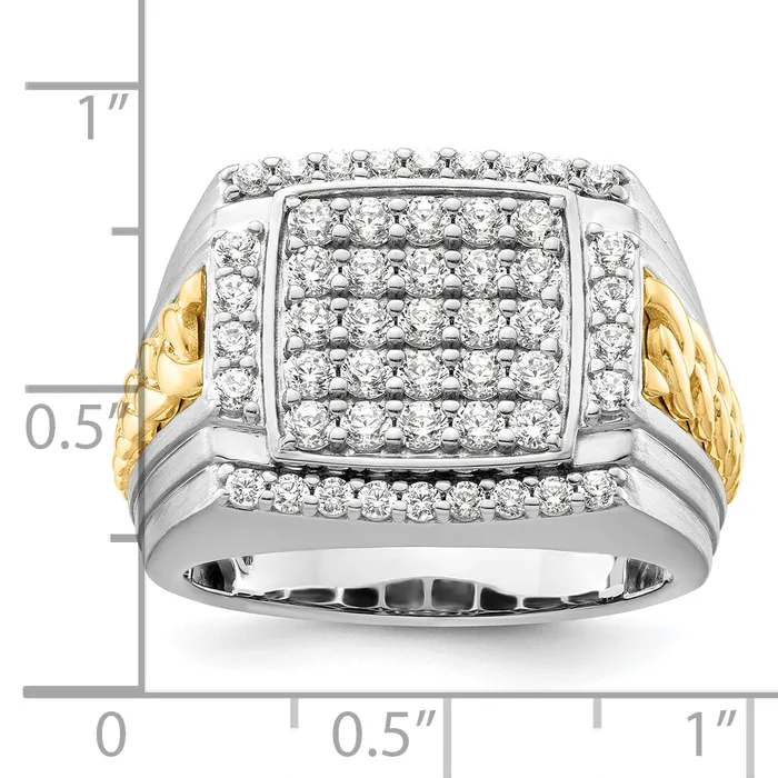 Rings 14k TwoTone 1 12 Ct Lab Grown Diamond VSSI G Mens Ring Goldia