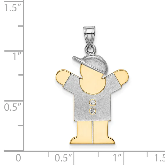 Rings 14k Two tone A Diamond kid pendant Goldiacom