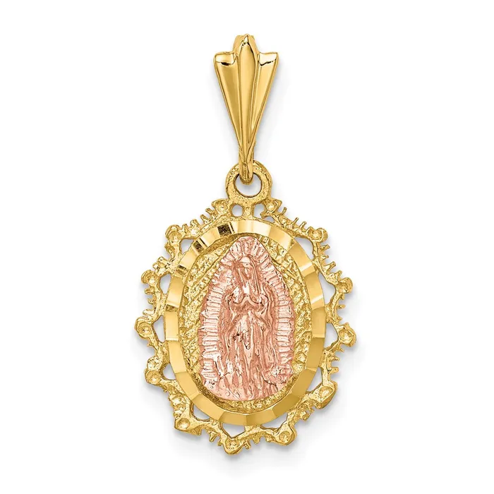 Rings 14k Twotone Gold Polished St Mary Medal Pendant Goldia