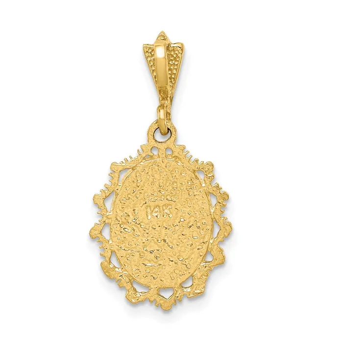 Rings 14k Twotone Gold Polished St Mary Medal Pendant Goldia