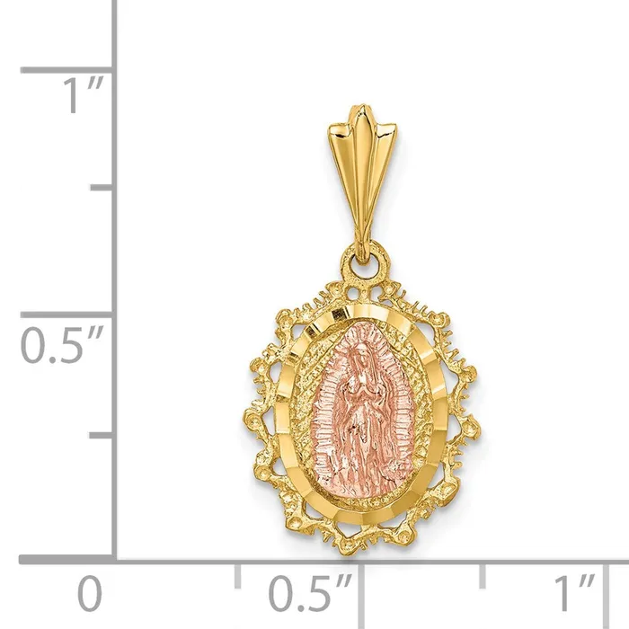Rings 14k Twotone Gold Polished St Mary Medal Pendant Goldia