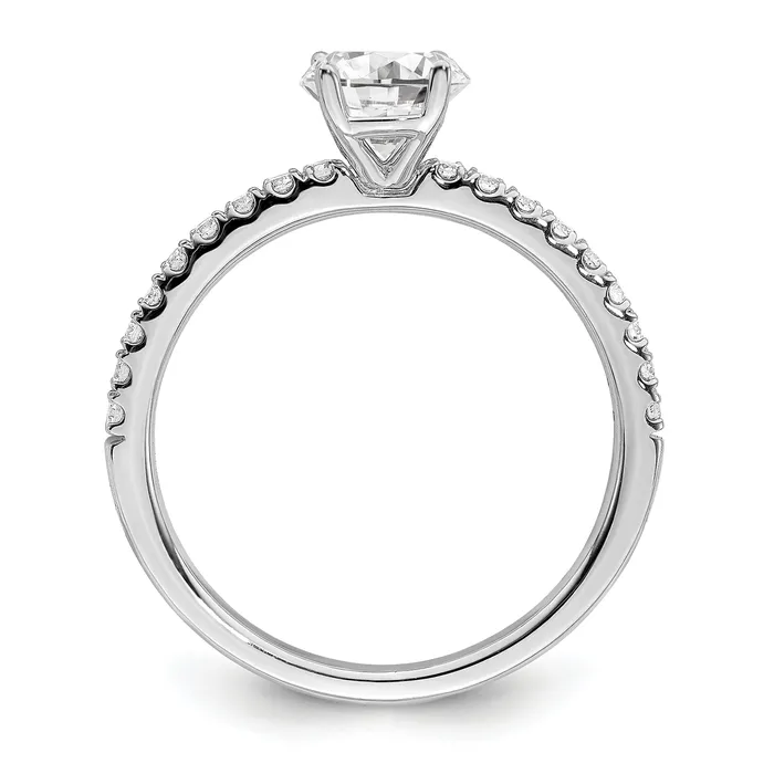 Rings 14k White Gold 12 Ct Lab Grown Diamond VSSI G Round Engagement Ring Goldia