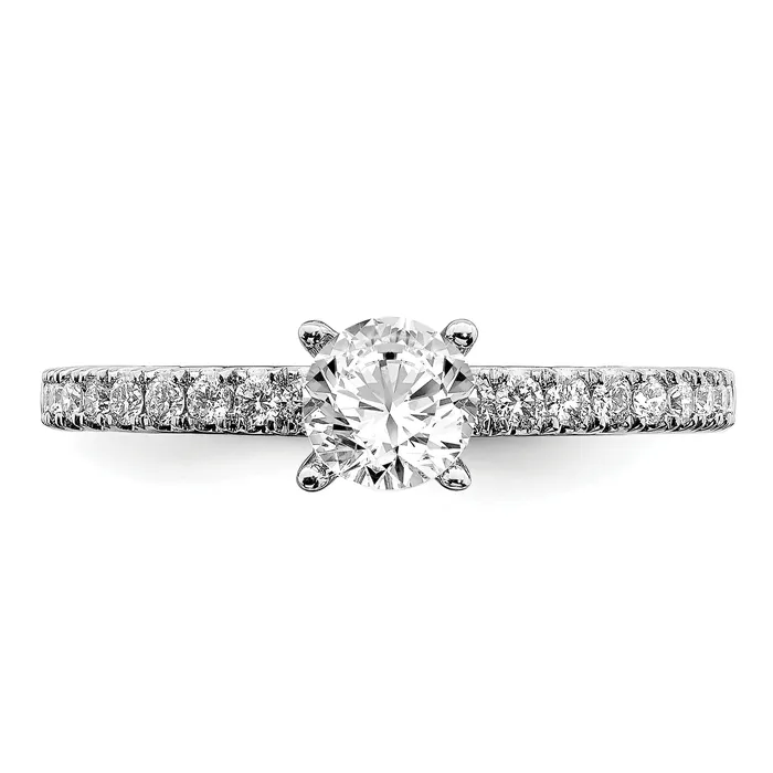 Rings 14k White Gold 12 Ct Lab Grown Diamond VSSI G Round Engagement Ring Goldia