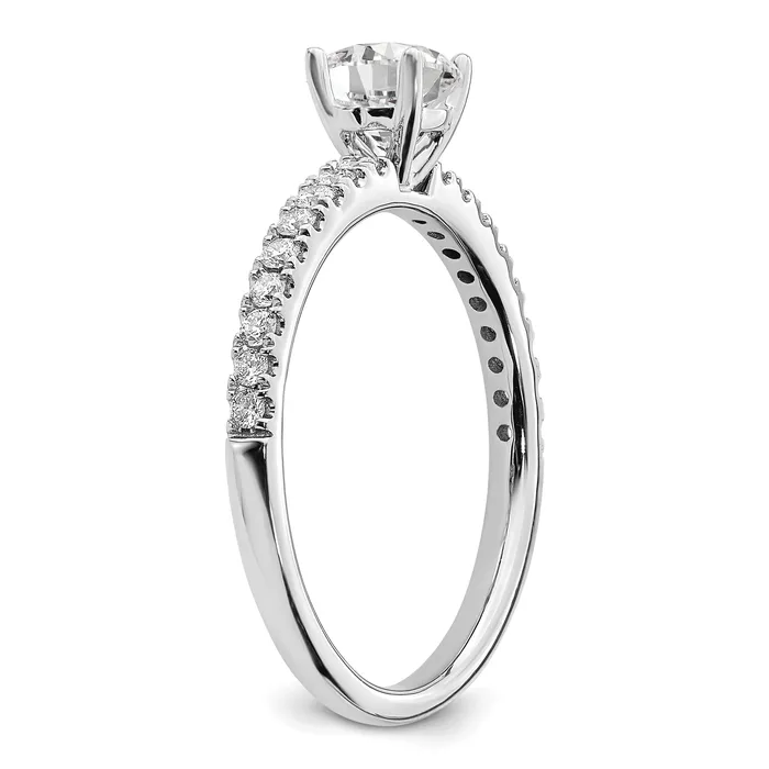 Rings 14k White Gold 12 Ct Lab Grown Diamond VSSI G Round Engagement Ring Goldia