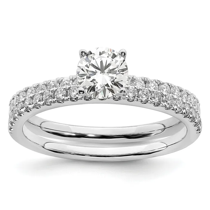 Rings 14k White Gold 12 Ct Lab Grown Diamond VSSI G Round Engagement Ring Goldia