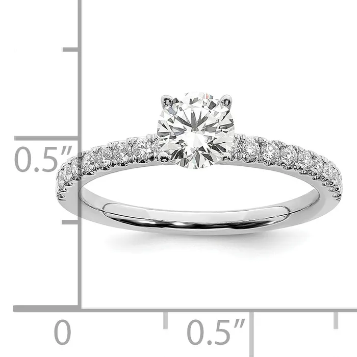 Rings 14k White Gold 12 Ct Lab Grown Diamond VSSI G Round Engagement Ring Goldia