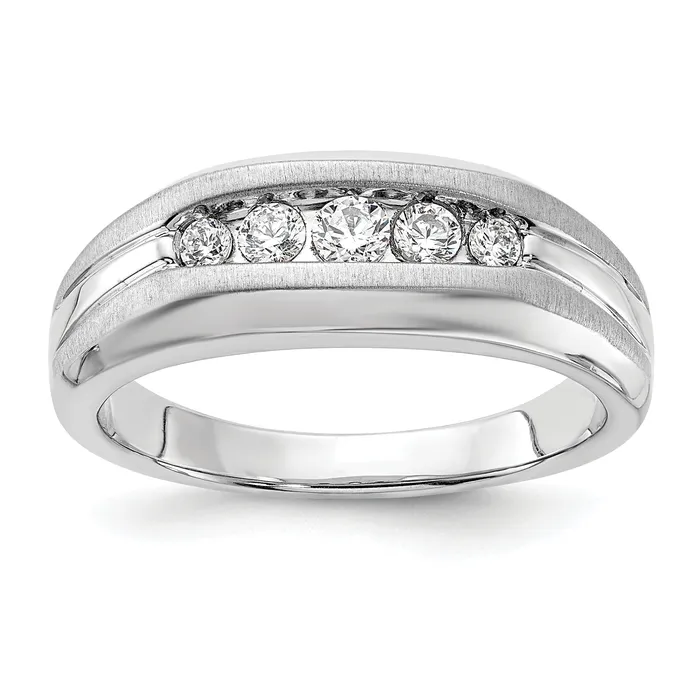 Rings 14k White Gold 13 Ct Lab Grown Diamond VSSI G Five Stone Mens Ring Goldia Rings 14k White Gold 13 Ct Lab Grown Diamond VSSI G Five Stone Mens Ring Goldia