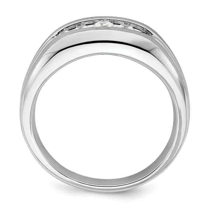 Rings 14k White Gold 13 Ct Lab Grown Diamond VSSI G Five Stone Mens Ring Goldia