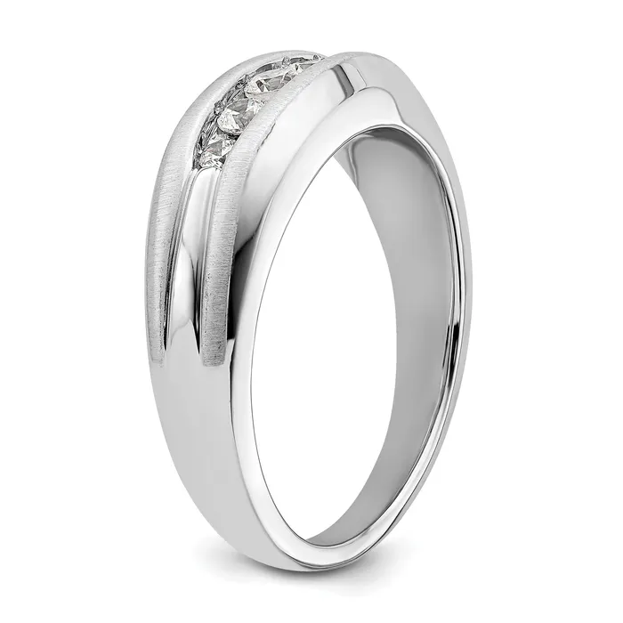 Rings 14k White Gold 13 Ct Lab Grown Diamond VSSI G Five Stone Mens Ring Goldia