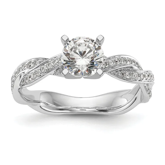 Rings 14k White Gold 13 Ct Lab Grown Diamond VSSI G Peg Set Criss Cross Engagement Ring Goldia Rings 14k White Gold 13 Ct Lab Grown Diamond VSSI G Peg Set Criss Cross Engagement Ring Goldia