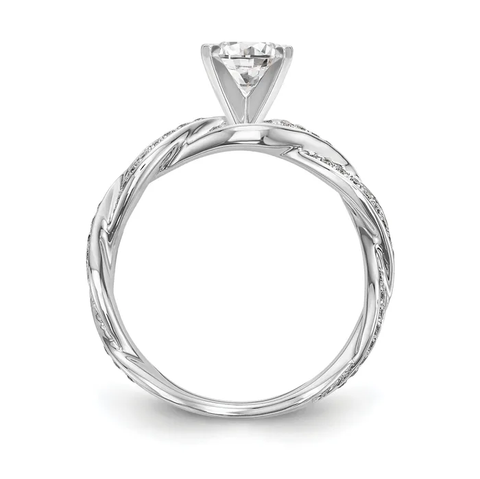 Rings 14k White Gold 13 Ct Lab Grown Diamond VSSI G Peg Set Criss Cross Engagement Ring Goldia