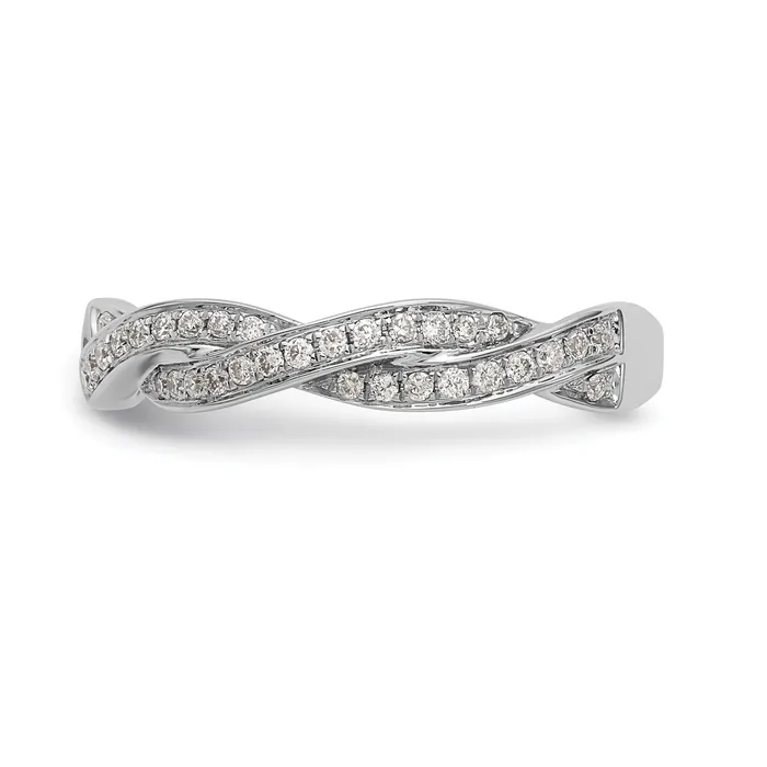 Rings 14k White Gold 13 Ct Lab Grown Diamond VSSI G Peg Set Criss Cross Engagement Ring Goldia
