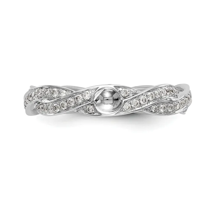 Rings 14k White Gold 13 Ct Lab Grown Diamond VSSI G Peg Set Criss Cross Engagement Ring Goldia