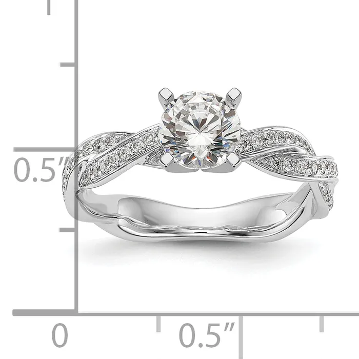 Rings 14k White Gold 13 Ct Lab Grown Diamond VSSI G Peg Set Criss Cross Engagement Ring Goldia