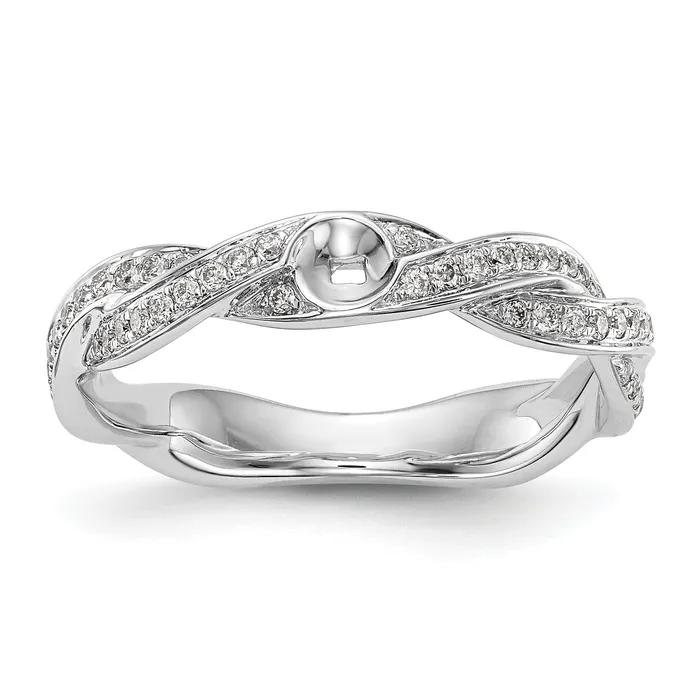 Rings 14k White Gold 13 Ct Lab Grown Diamond VSSI G Peg Set Criss Cross Engagement Ring Goldia