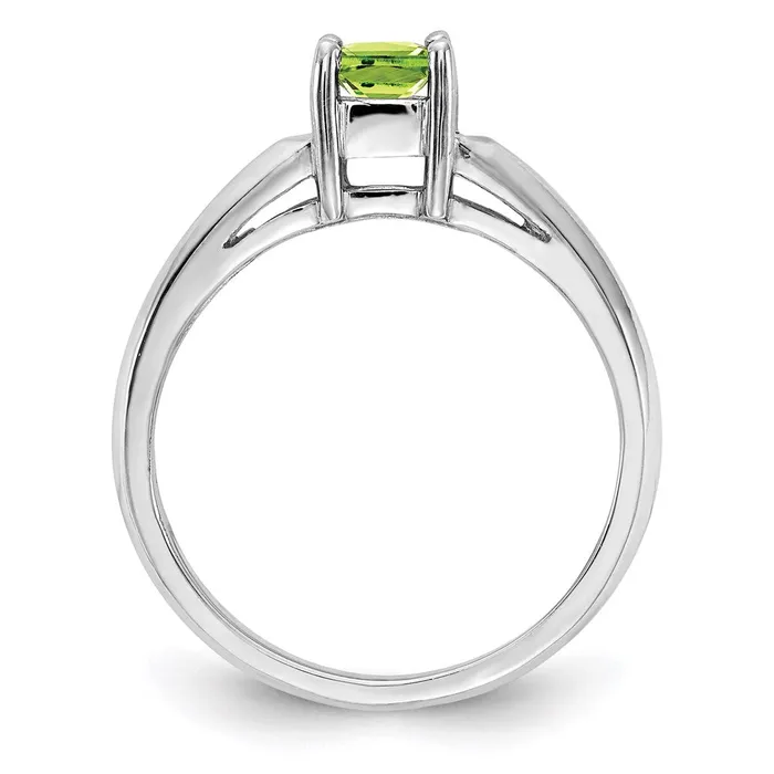 Rings 14k White Gold 4mm Peridot Ring Goldia