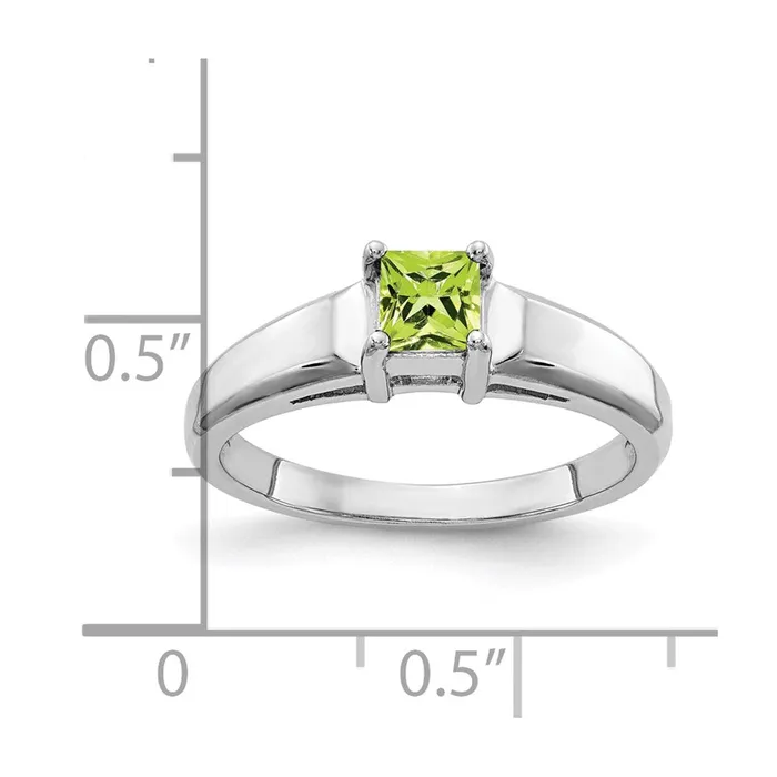 Rings 14k White Gold 4mm Peridot Ring Goldia