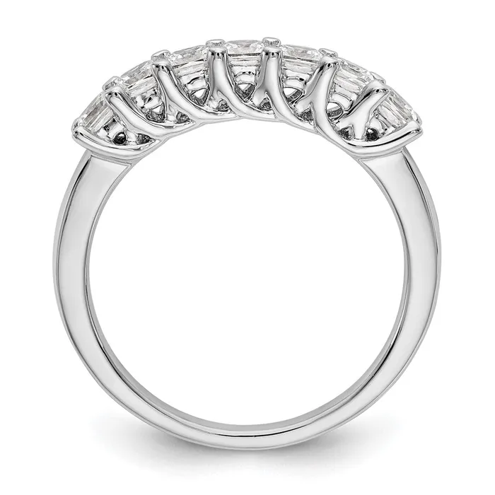 Rings 14K White Gold 7Stone Real Diamond Band goldiaca
